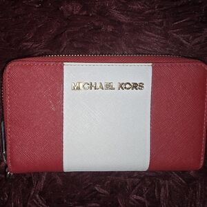 Michael Kors Red and White Wallet
